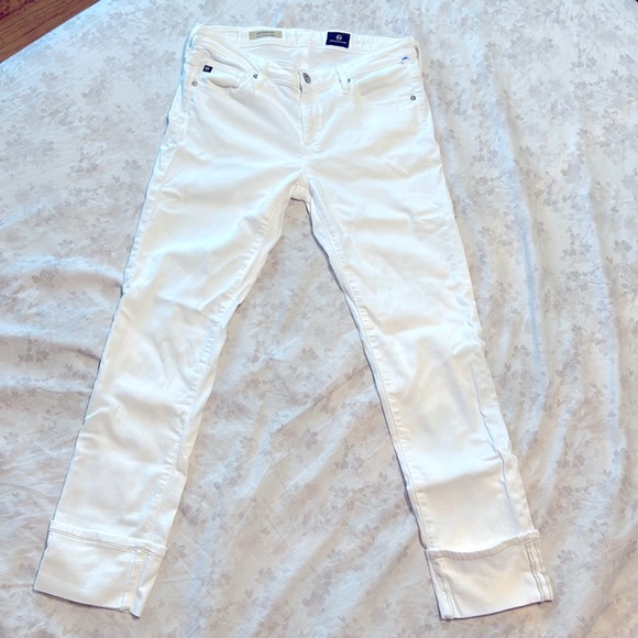 AG Adriano Goldscmied The Stevie Cuff White Jeans sold at Anthropologie 27 - Picture 2 of 6